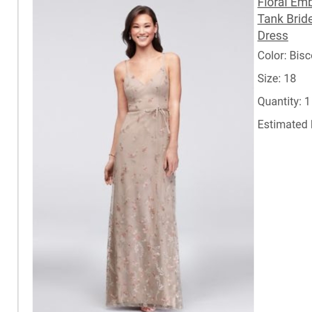 NWT David's Bridal Floral Bridesmaid Dress